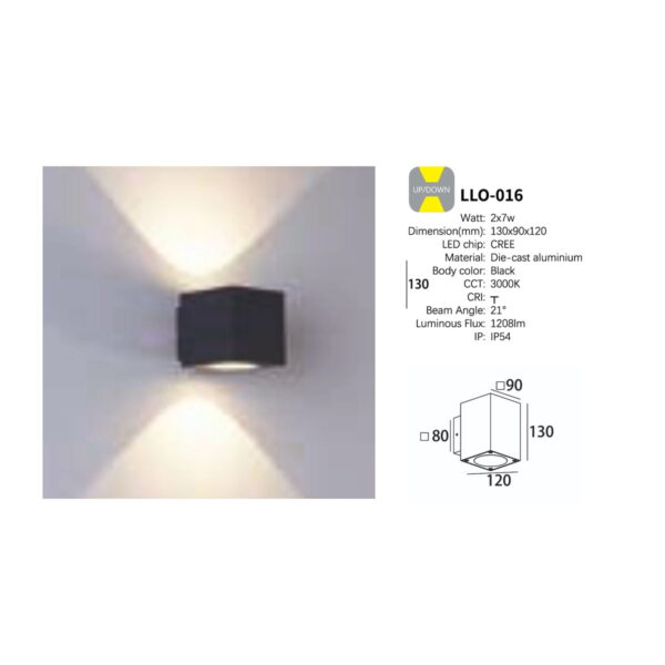 2x7w Outdoor Wall Light LEDLUM - Image 2